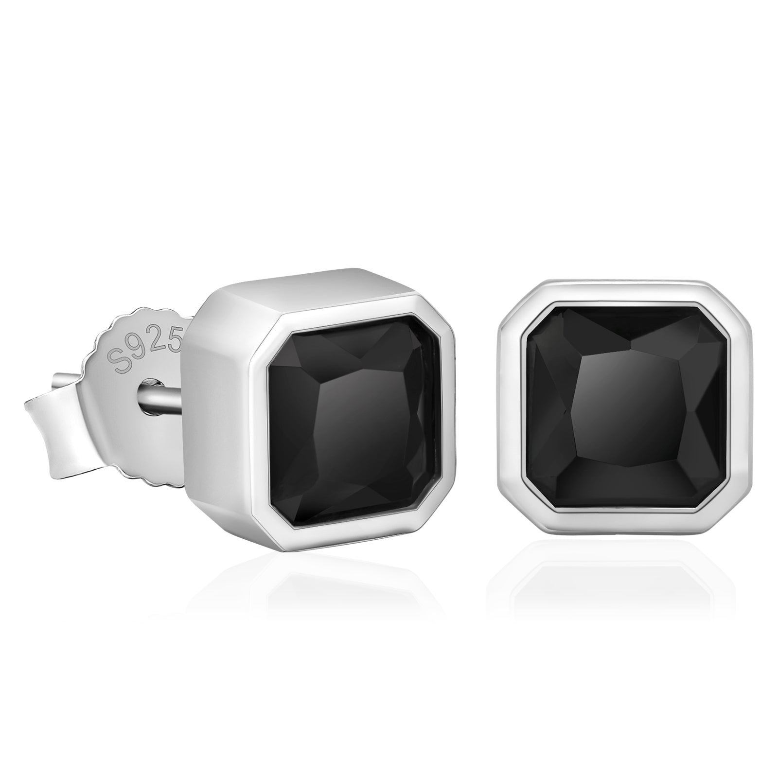 Minimalist Black CZ Iced Stud Earrings for Men