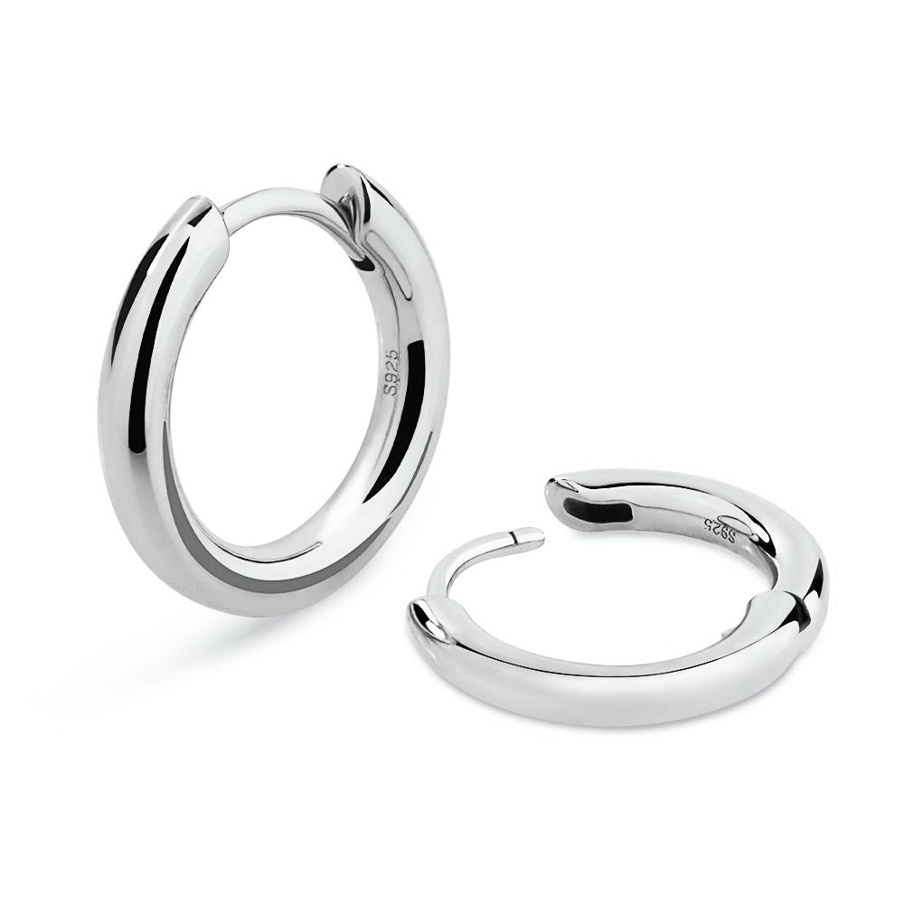 15mm 14K Gold/White Gold Sterling Silver Hoop Mens Earrings KRKC