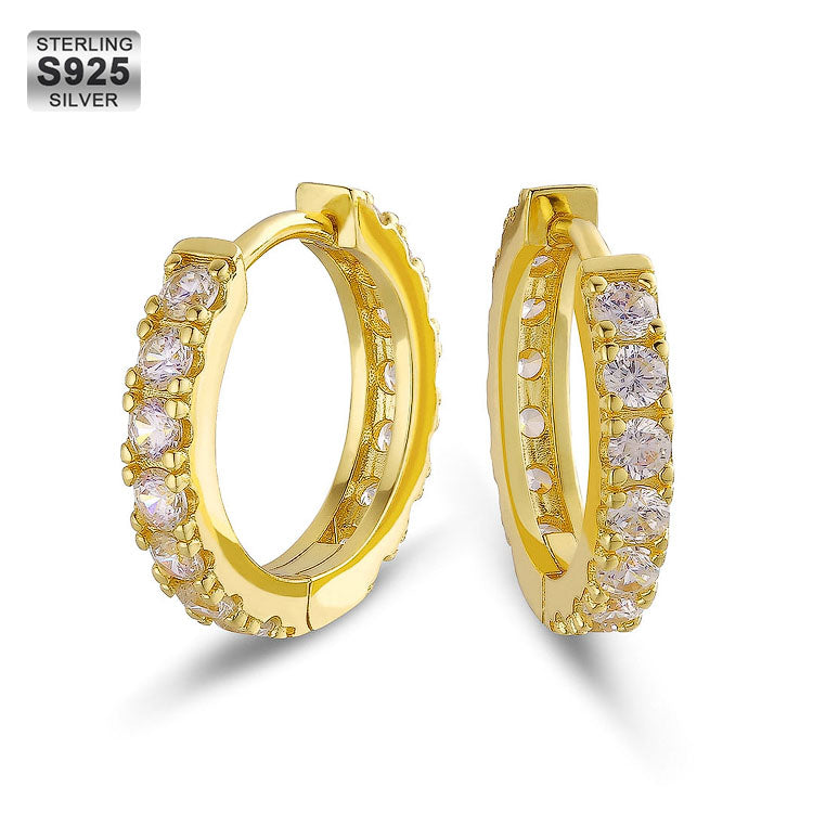 Iced Single Row Hoop Earrings from KRKC&CO