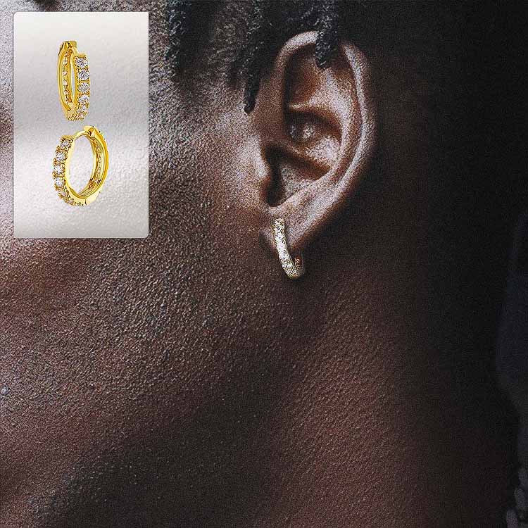 Iced Single Row Hoop Earrings from KRKC&CO