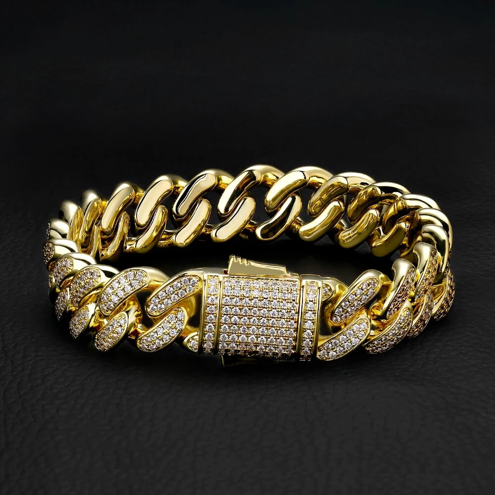 12mm Iced Out Cuban Link Bracelet for Women KRKC