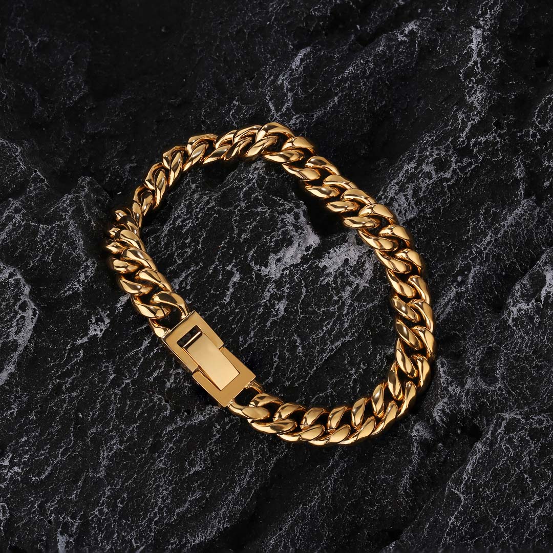 8mm Miami Cuban Link Bracelet in 18K Gold KRKC