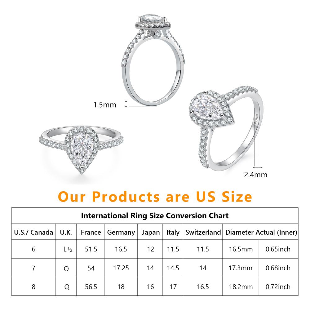 1.0 Carats VVS1 Moissanite Rings for Women 0081