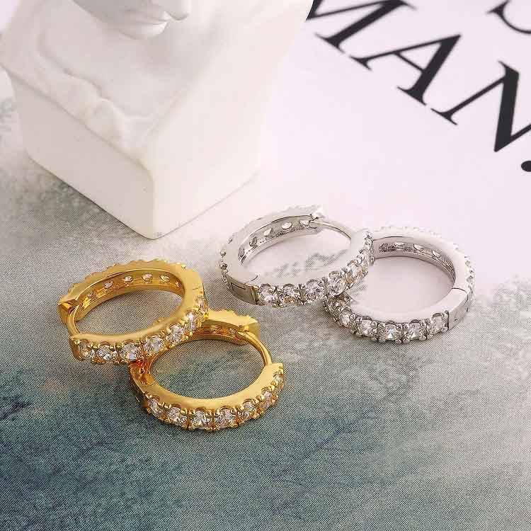 Iced Single Row Hoop Earrings from KRKC&CO